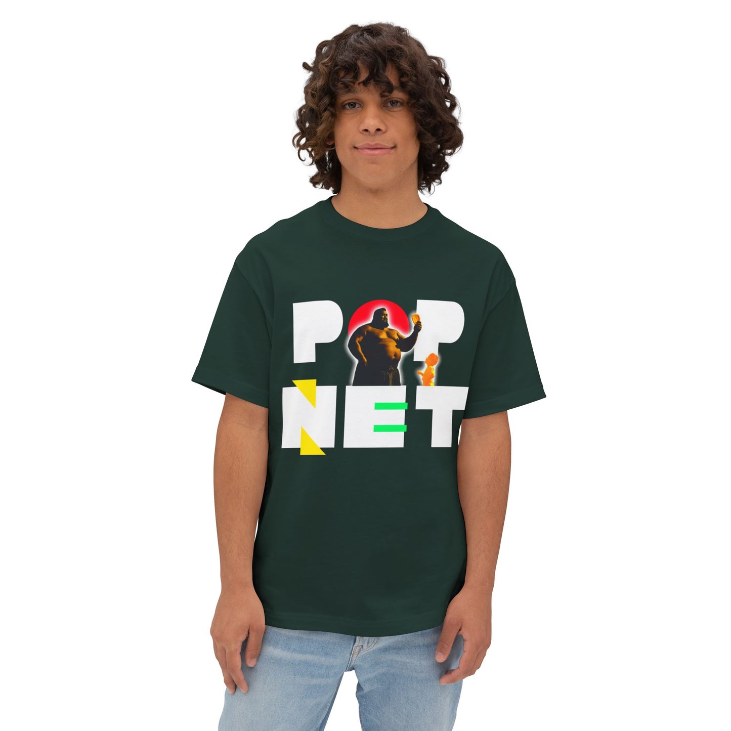 Vintage-Inspired Unisex Oversized Boxy Tee - Popnet Crunch Series