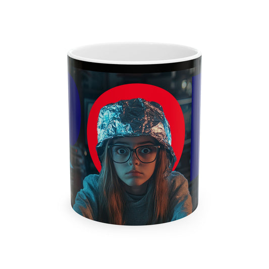 Her Tin Foil Hat Ceramic Mug - Unique 11oz & 15oz Sizes