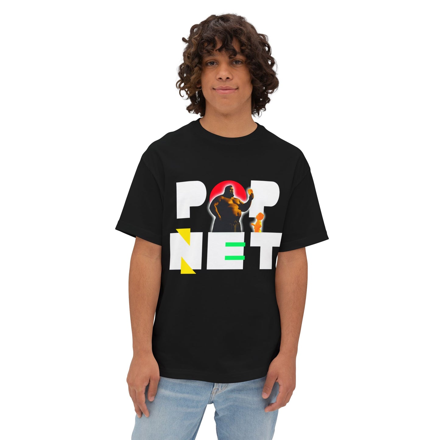 Vintage-Inspired Unisex Oversized Boxy Tee - Popnet Crunch Series