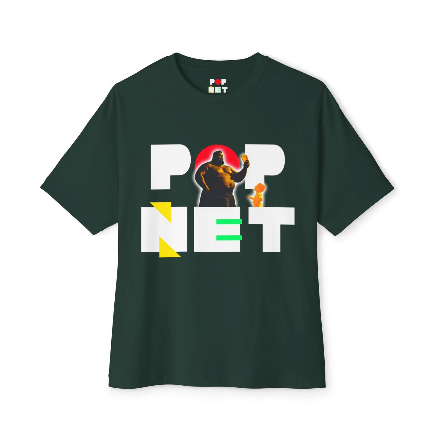 Vintage-Inspired Unisex Oversized Boxy Tee - Popnet Crunch Series